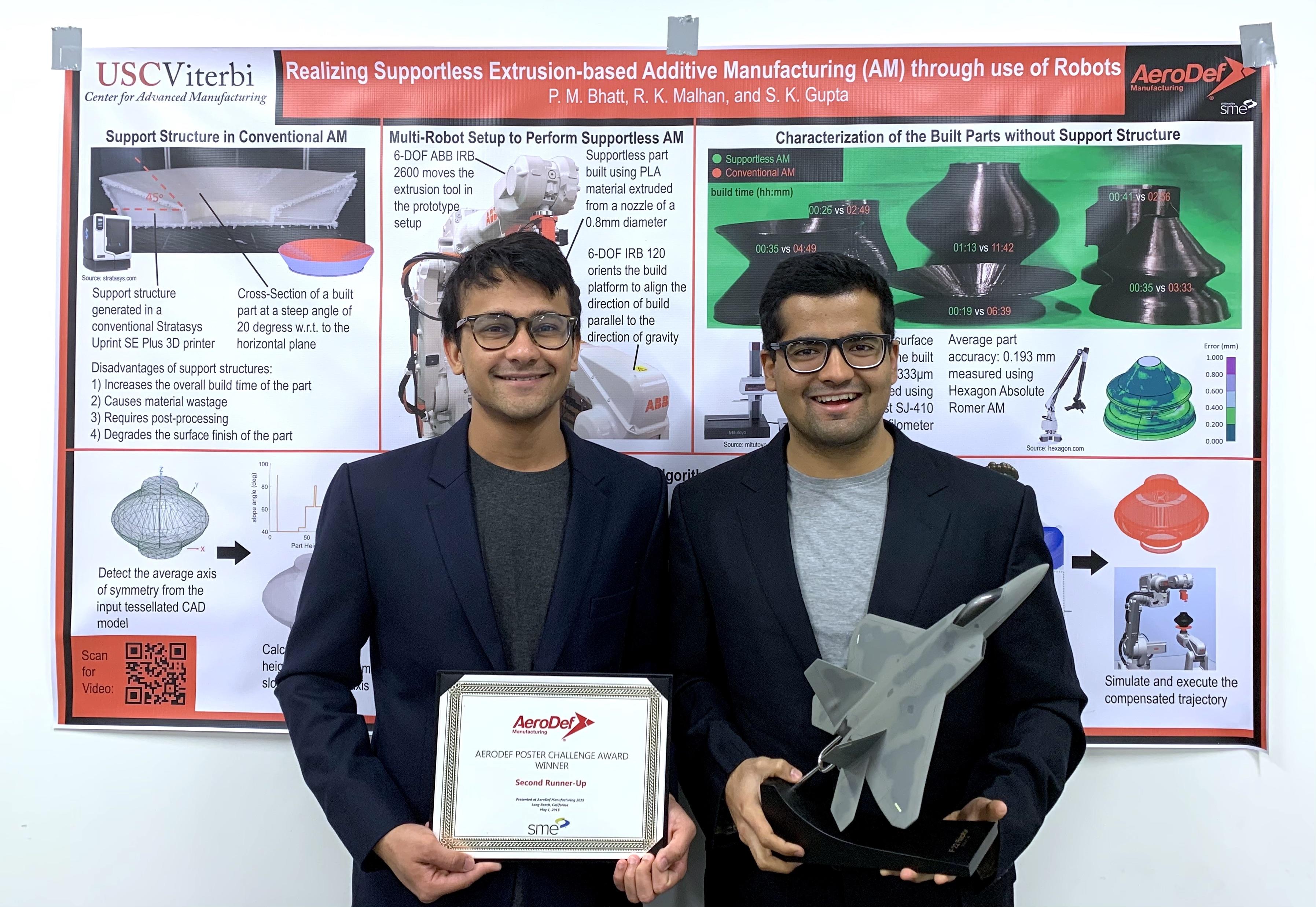 USC Viterbi Ph.D.s Win 1st and 3rd Place at SME’s AeroDef Manufacturing Poster Challenge